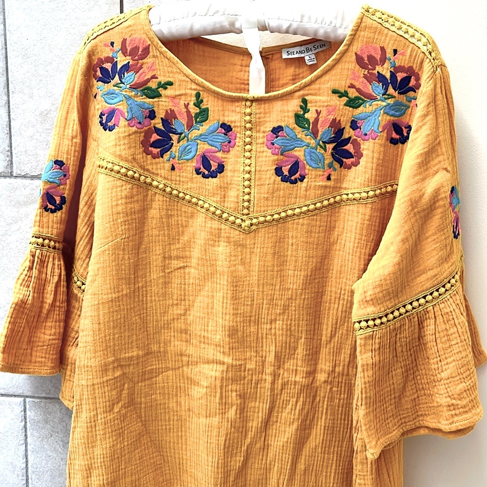 See N Be Seen cotton dress, embroidery